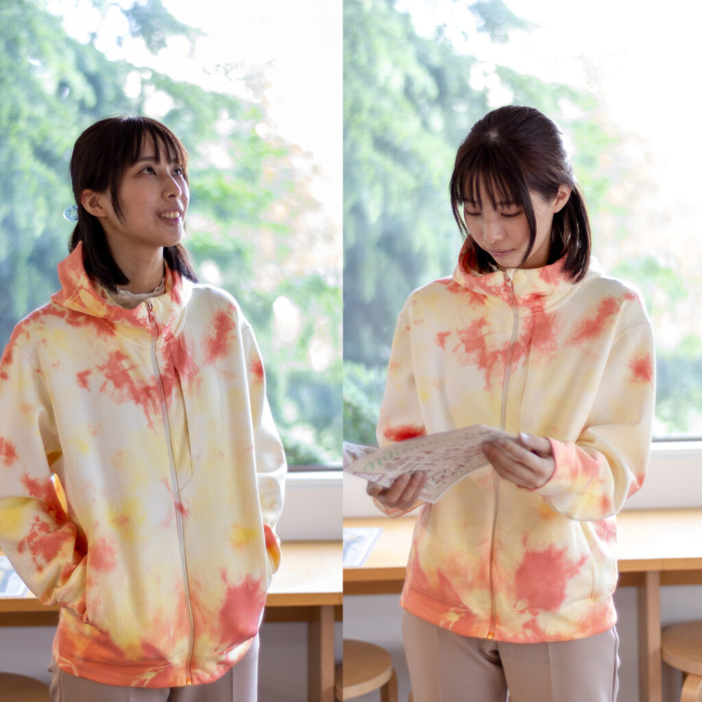 春の手染めコーデ      パーカー染め