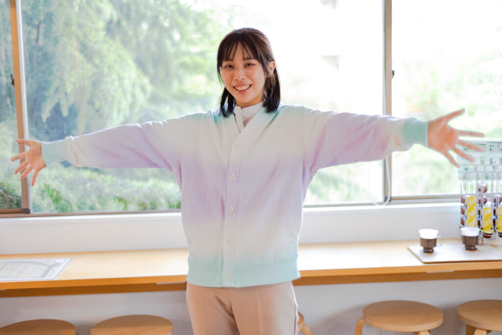 春の手染めコーデ カーディガン染め