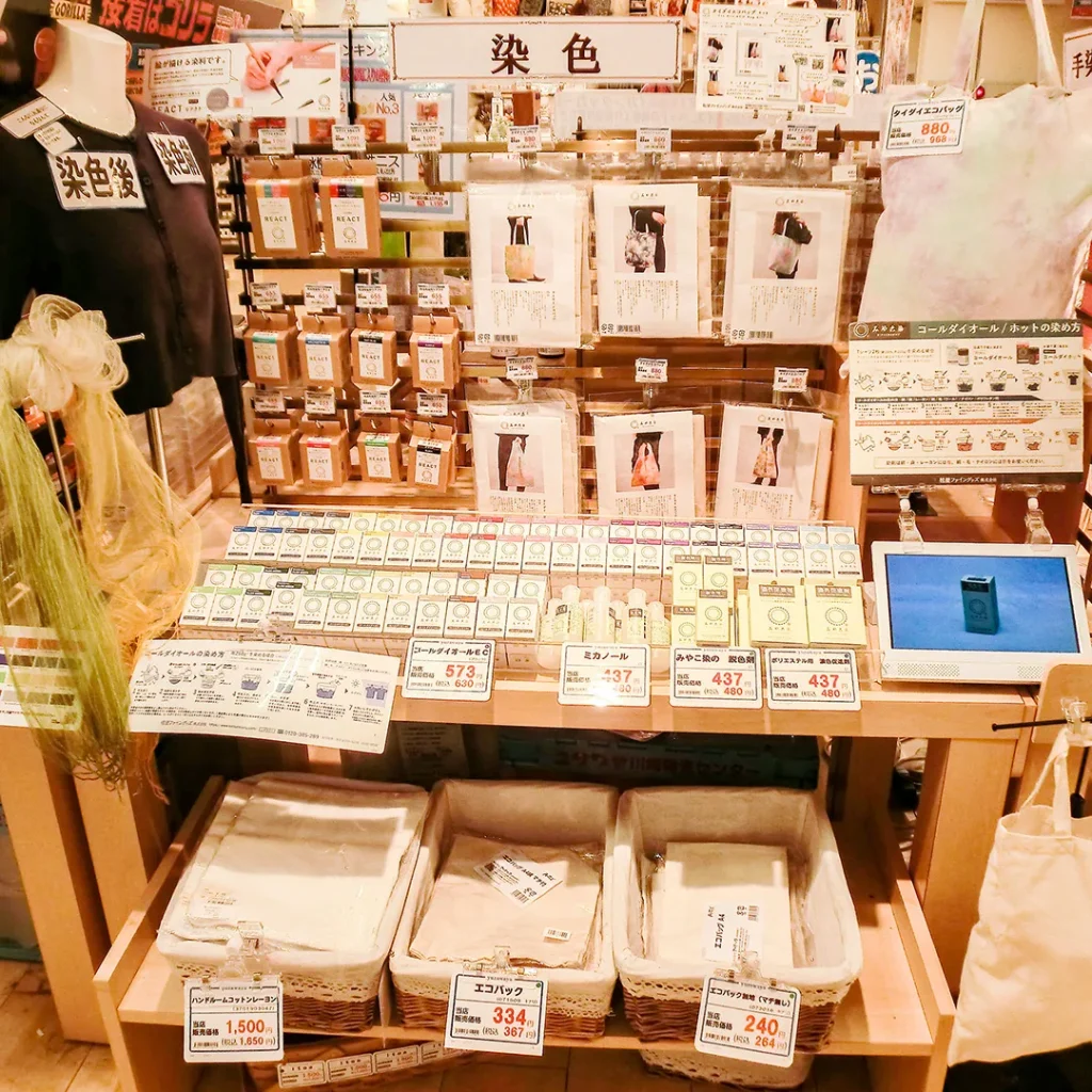 ユザワヤの糸染特設売り場