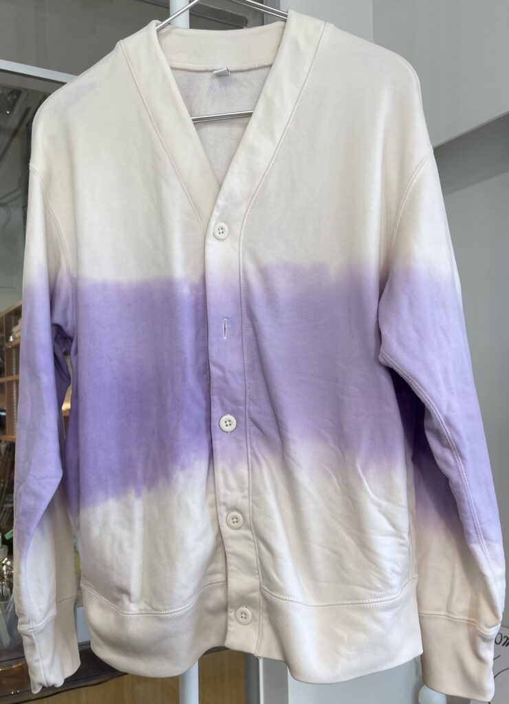 最初の半分の染め上がり